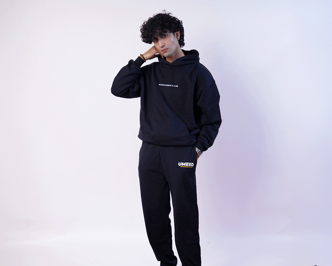 UMEED CORE: ESSENTIALS BLACK HOODIE